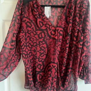 Red and Black Women's Top
